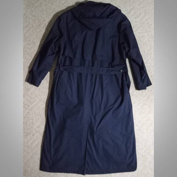 London Fog navy blue trench coat jacket size 14 women's - Picture 2 of 8
